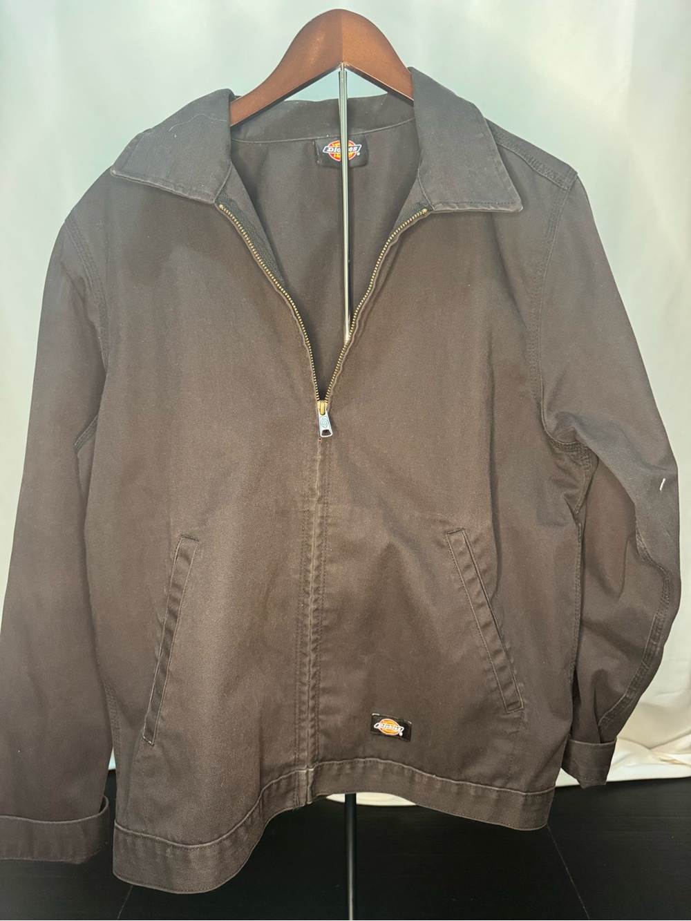 Dickies Men's Brown Work Jacket - Zip Front adult generous medium.